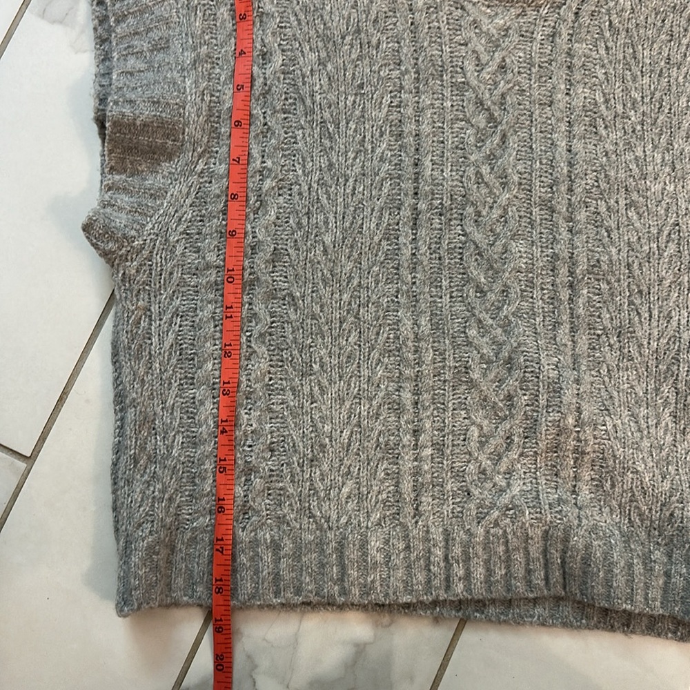 Pink Rose Gray Cowl Neck Cable Knit Sweater - Picture 5 of 5